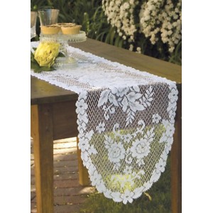 Heritage Lace White VICTORIAN ROSE 13"x54" Table Runner     401467057556